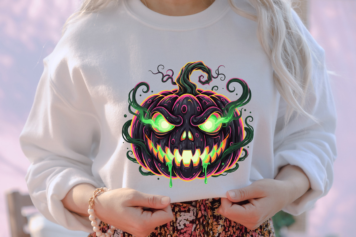 Spooky Pumpkin PNG,Halloween Pumpkin, an Illustration by designcity5 (Photo 5 of 8)