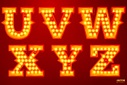 Vector Retro style light letters, a Decorative Illustration by Tashal (Thumbnail 6 of 15)