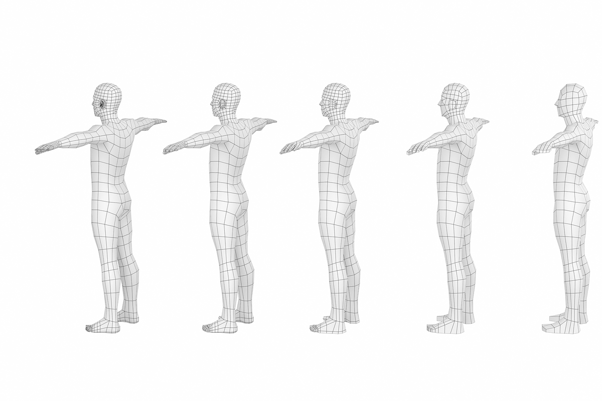 Natural Male T-Pose in 5 Topologies, a 3D by VK Studio (Photo 5 of 21)