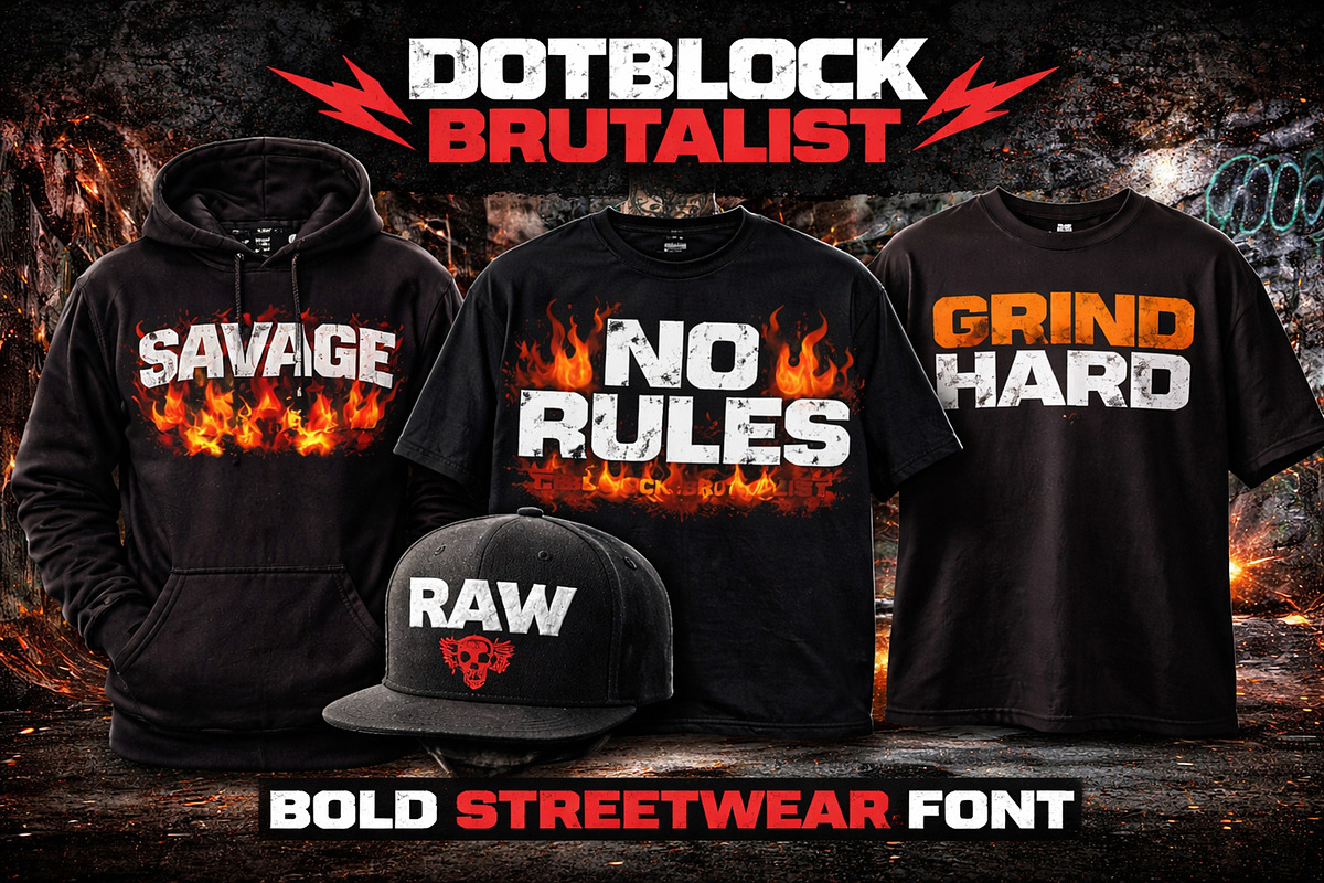 DotBlock Brutalist, a Blackletter Font by Art StoreID (Photo 10 of 13)