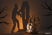 Halloween Shadow Candle Holders, a Decorative Illustration by svgocean (Thumbnail 7 of 14)