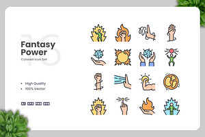 Fantasy Power Colored Icons, an Icon by Upnowgraphic