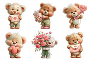 Valentines Teddy Bear Clipart, an Illustration by Daily.Designs (Thumbnail 3 of 5)