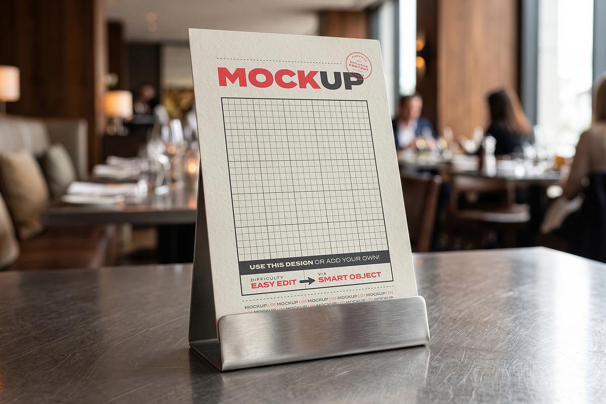 Food Menu Mockups Collection, an Advertising Mockup by Luuqas Design (Photo 8 of 10)