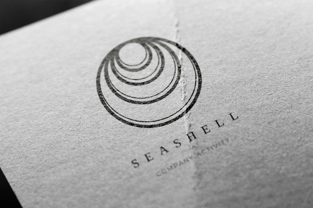 Seashell. Linear geometric logo, a Branding & Logo Template by le-genda (Photo 2 of 15)