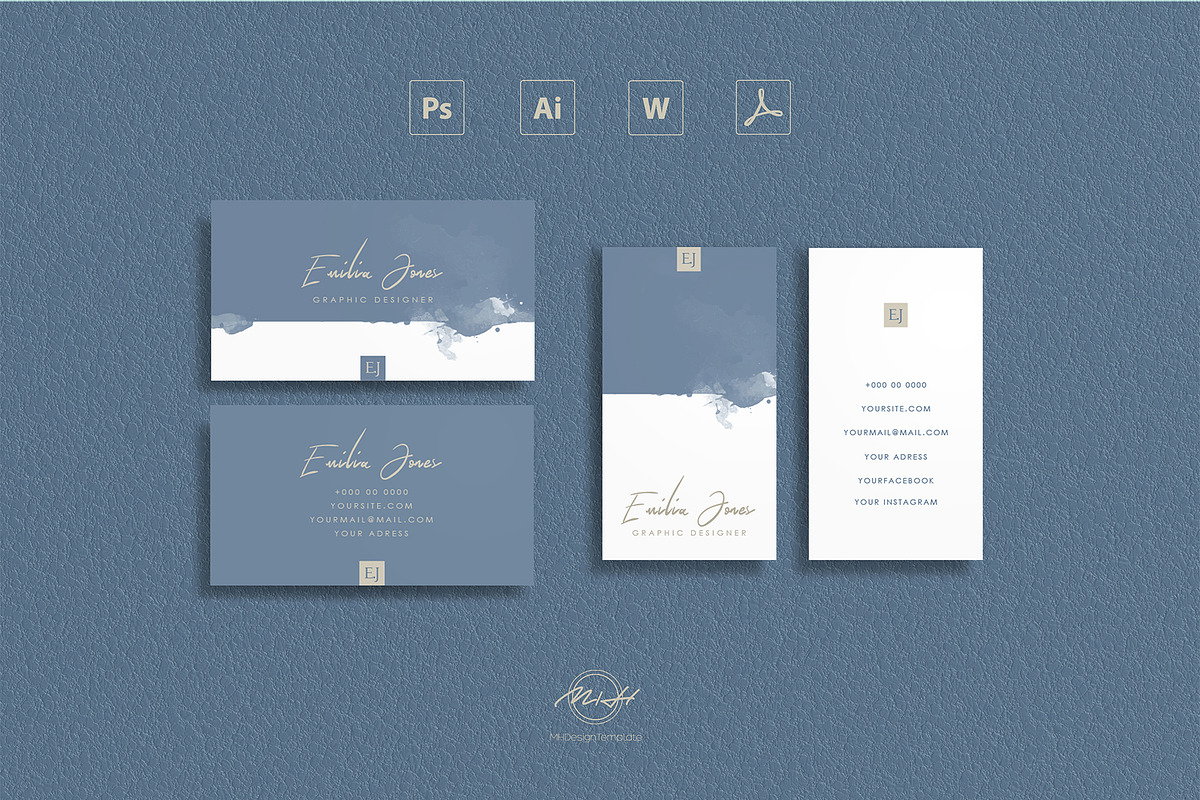 Bundle of 8 Bussiness Card Template, a Business Card Template by MH Design Template (Photo 5 of 6)