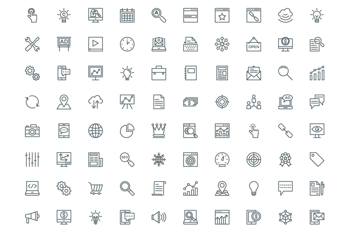 220 SEO and Digital Marketing Icons, an Outline Icon by Vectors Market (Photo 2 of 3)