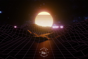 Cybernetic Synthwave Wallpaper
