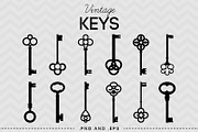 12 Vintage Skeleton Keys, an Illustration by AzmariDigitals (Thumbnail 2 of 2)