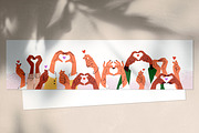 Hands showing hearts, charity banner, a Person Illustration by Good Studio (Thumbnail 3 of 3)
