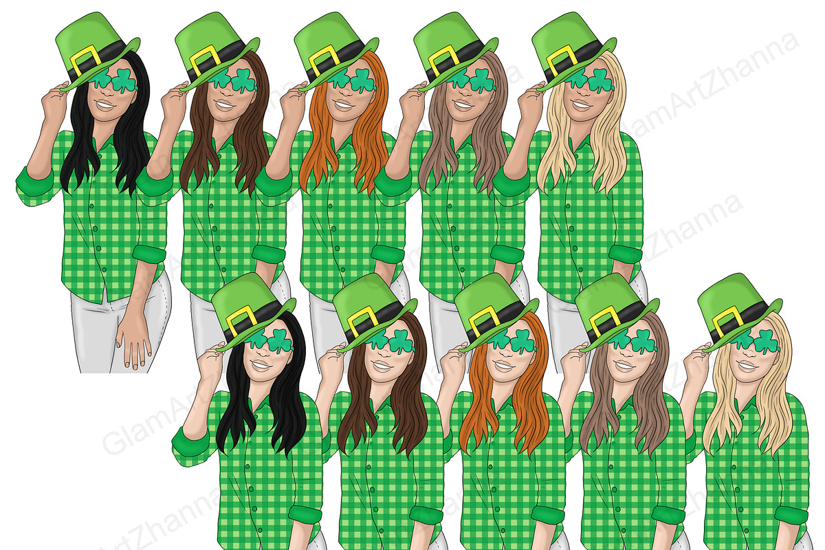 Saint Patrick's Day Clipart, a Seasonal Illustration by GlamArtZhanna (Photo 2 of 5)