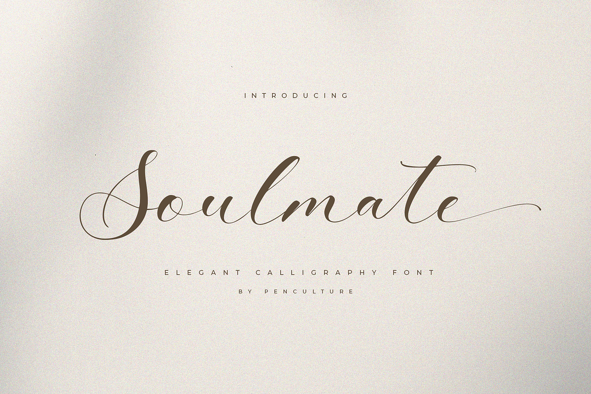Soulmate - Elegant Calligraphy Font, a Script Font by Pen Culture (Photo 1 of 8)