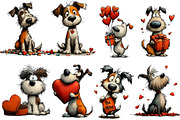 Whimsical Valentine Dogs Clipart, an Illustration by Designworld (Thumbnail 2 of 5)