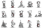 Christmas Teddy Bear Clipart, an Illustration by Designking (Thumbnail 3 of 5)