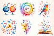 Musical Notes Clipart Bundle, an Illustration by DreamCafeArt (Thumbnail 4 of 9)