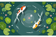 Nature lake koi pond illustration, an Animal Illustration by foxndeer (Thumbnail 4 of 4)