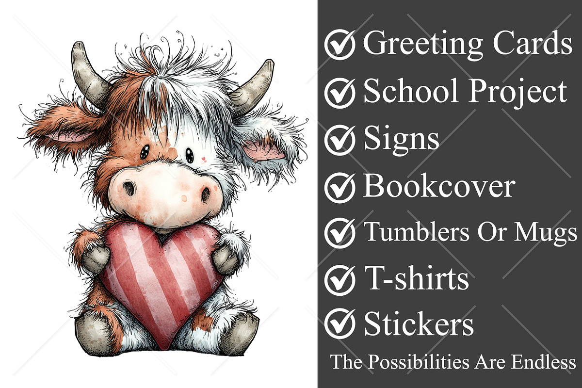 Whimsical 4th of July Highland Cow, a Seasonal Illustration by Canvas Craft (Photo 3 of 10)