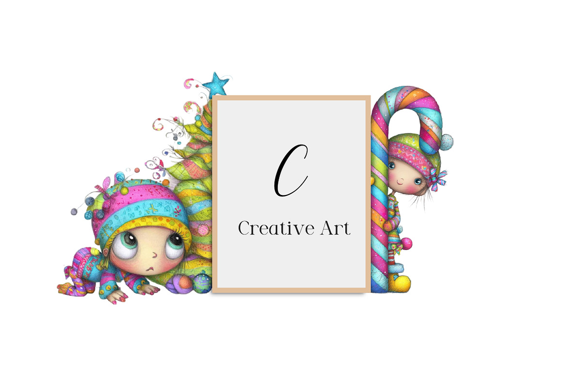 Whimsical Christmas Baby Kid Clipart, an Illustration by Creative Art (Photo 8 of 11)