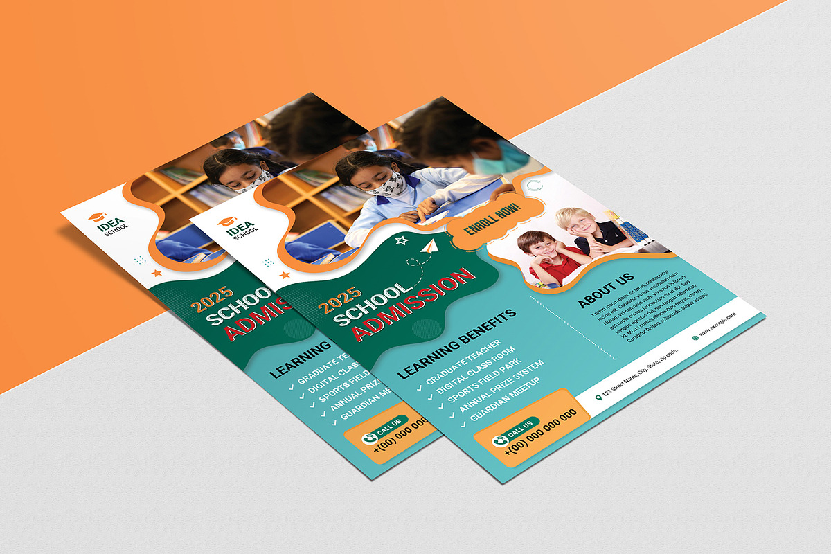 School Admission Flyer Template, a Flyer Template by Template Shop (Photo 2 of 4)