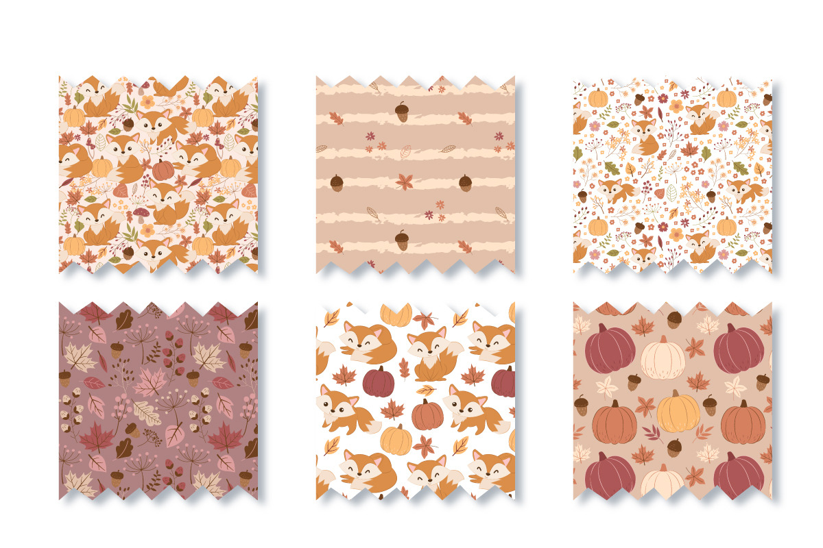 Cute Little Foxy in Autumn Patterns, a Pattern Graphic by DrawStudio1988 (Photo 7 of 11)