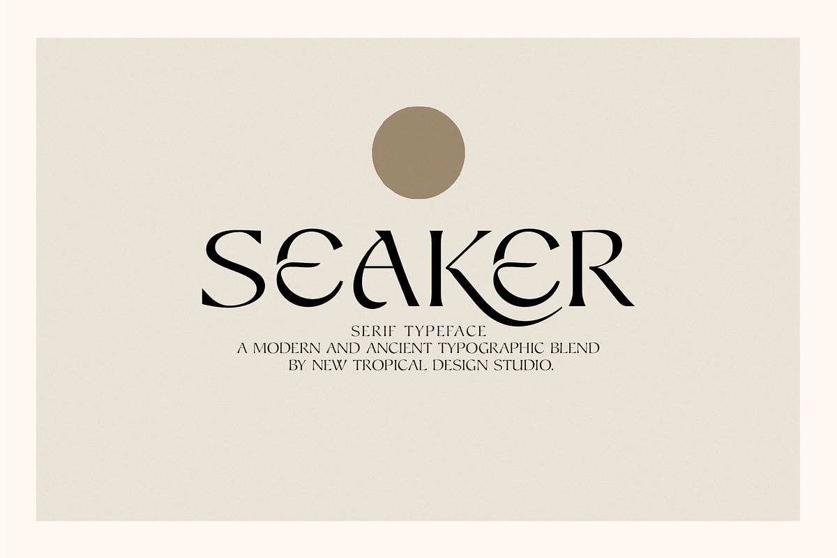 Seaker - Serif Typeface, a Serif Font by Tropical Type (Photo 1 of 12)