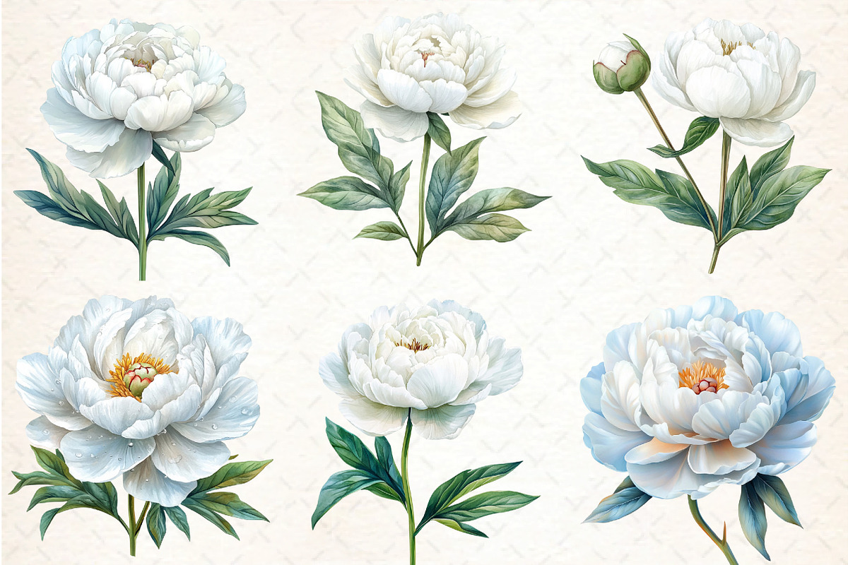 White Flowers Png Watercolor White P, an Illustration by DreamCafeArt (Photo 3 of 7)