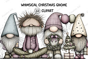 Whimsical Christmas Gnome Clipart, an Illustration by Creative Art (Thumbnail 1 of 10)