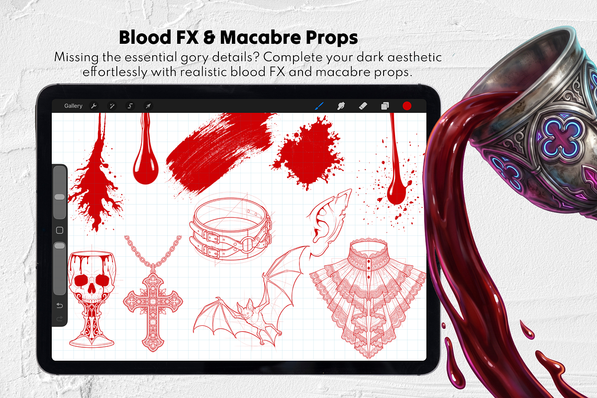 Vampire Male Procreate Brushes, a Brush Add-On by Selentaori Studio (Photo 10 of 13)