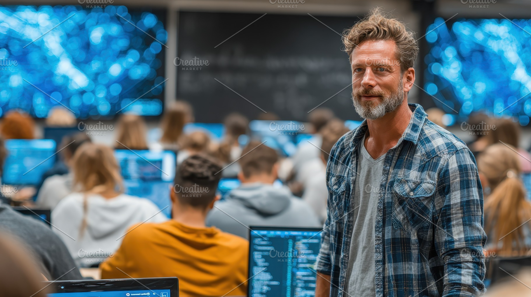 Male Professor Teaching Programming, a Photo by Pixeness Studio