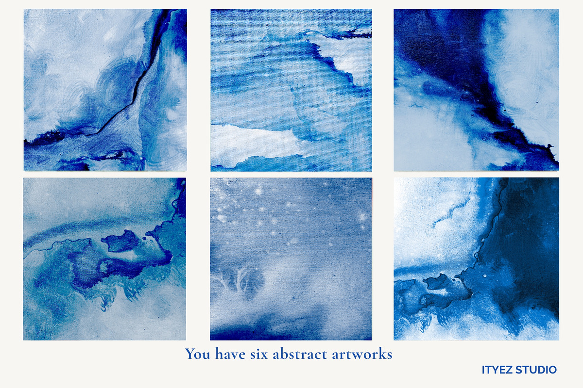 Blue Abstract Modern Artwork, a Texture Illustration by Ityez Studio (Photo 3 of 12)