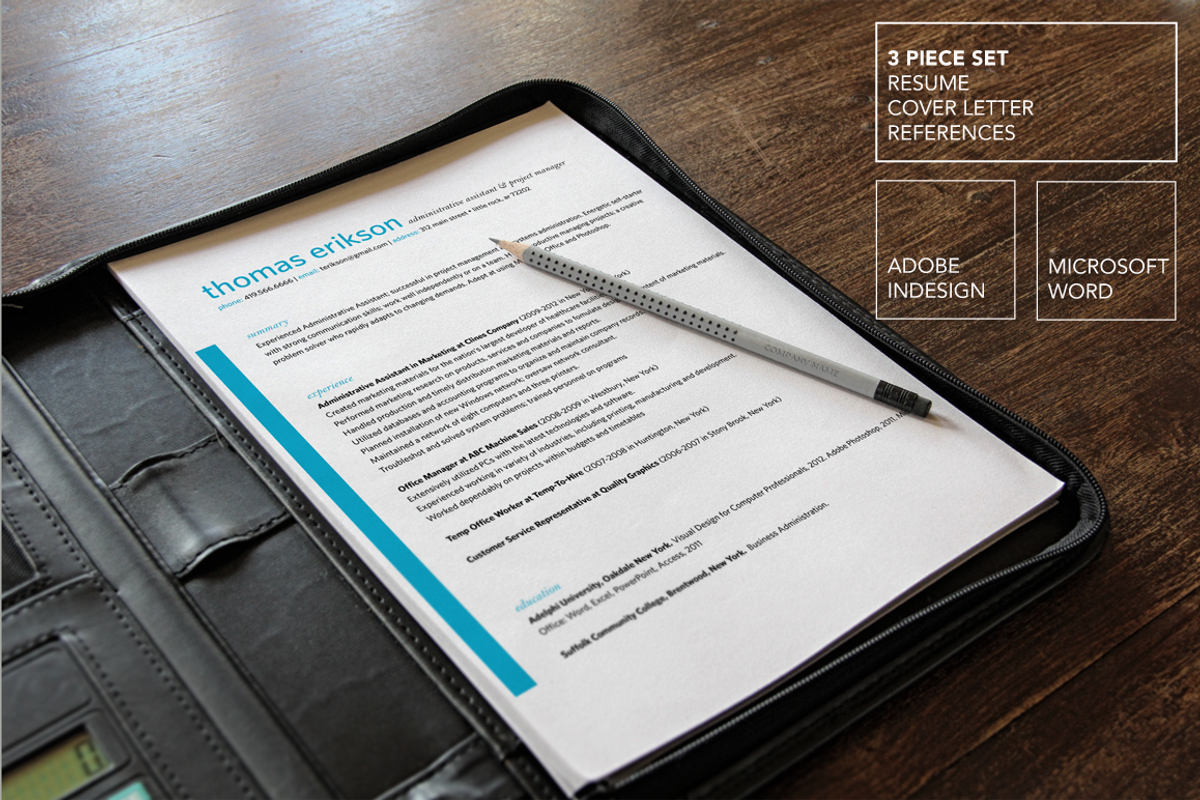 Simple Resume Package | Teal, Blue, a Resume Template by Scribbled Napkin Design (Photo 1 of 4)