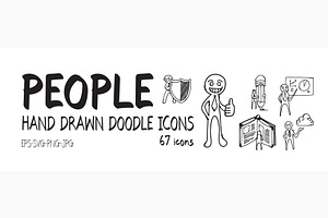 67 People Doodle Icons