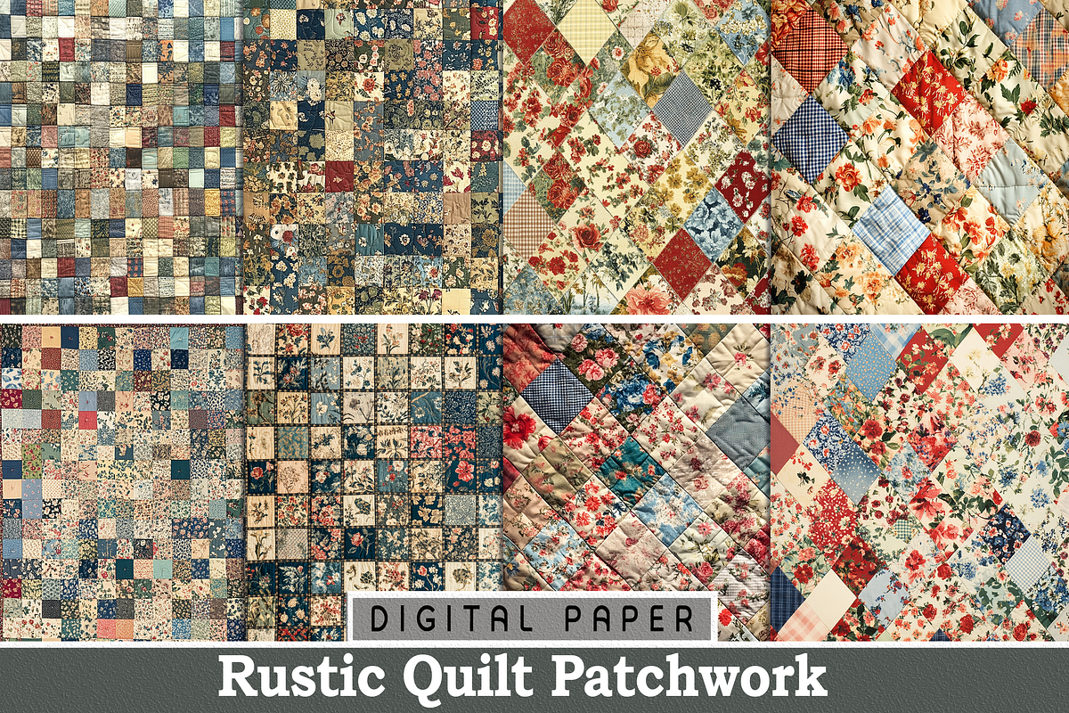 Rustic Quilt Patchwork, a Pattern Graphic by Printable Treasure (Photo 1 of 4)