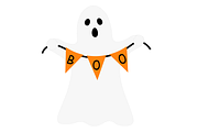 Halloween Ghost with pumpkin clipart, an Illustration by IrinaShishkova (Thumbnail 5 of 5)