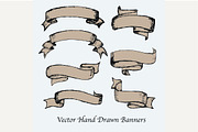 Vector hand drawn banners set., an Object Graphic by CreativeJourney (Thumbnail 2 of 3)