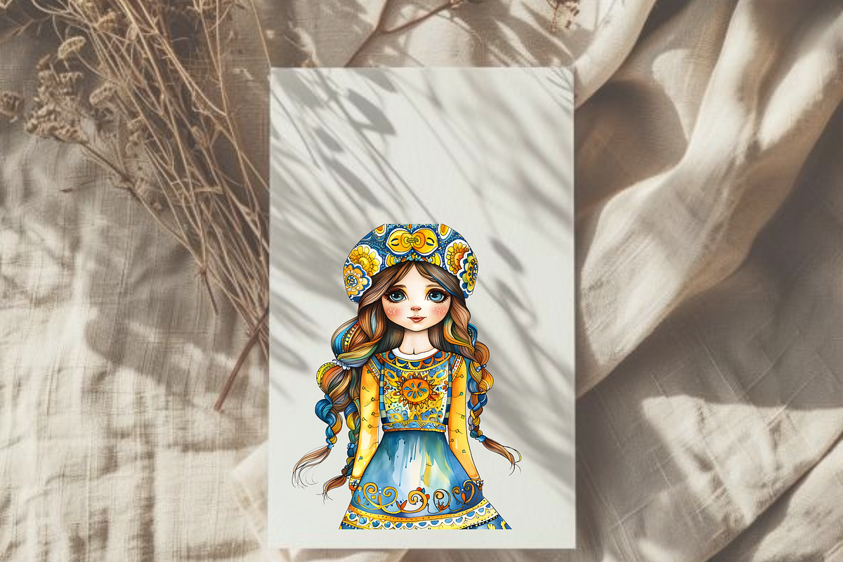 WHIMSICAL UKRAINIAN GIRL CLIPART, a Person Illustration by Daring Digies (Photo 9 of 10)