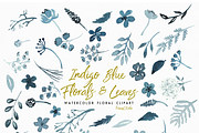 Indigo Blue Florals and Leaves, an Illustration by Momo Studio (Thumbnail 8 of 8)