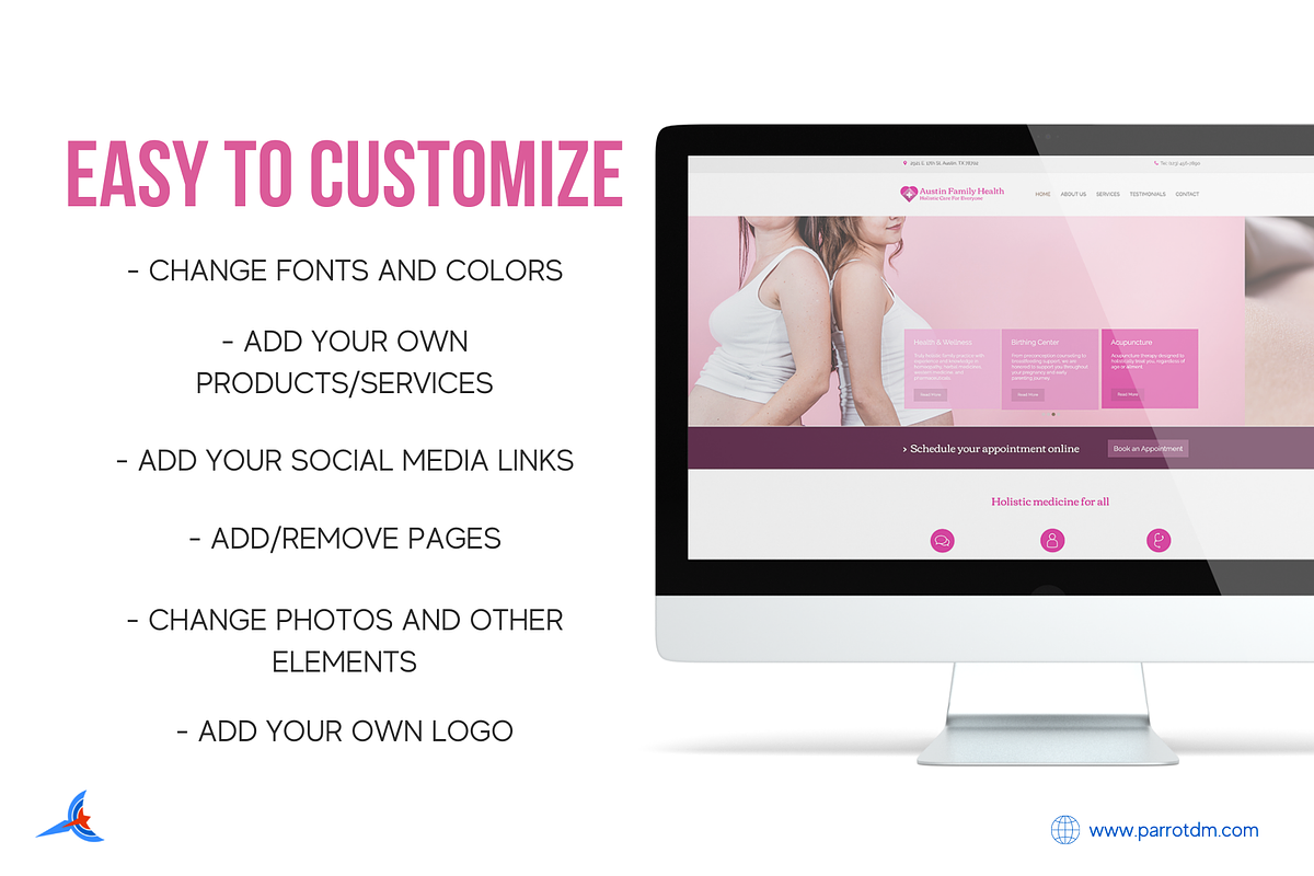 Healthcare Website for Wix, a Shopify Template by Parrot Designs (Photo 4 of 4)