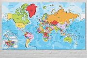 6x Illustrated Vector World Maps, an Illustration by asantosg (Thumbnail 6 of 9)
