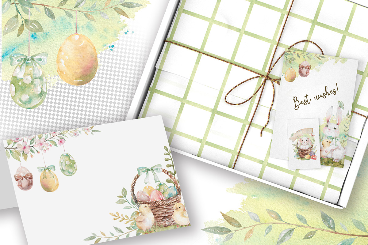 Easter Rabbits watercolor clipart, an Animal Illustration by Eva Kleinman (Photo 5 of 14)