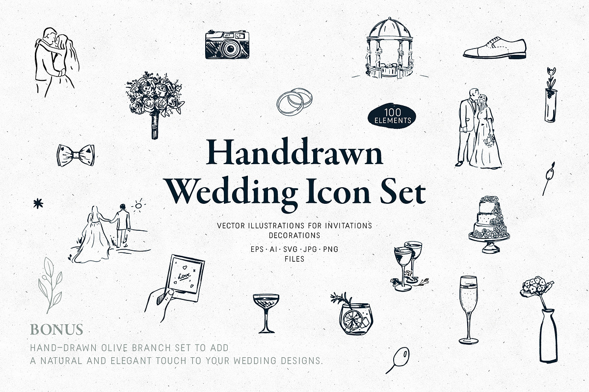 Wedding Illustration Icon Set, a Decorative Illustration by dicreate (Photo 1 of 12)