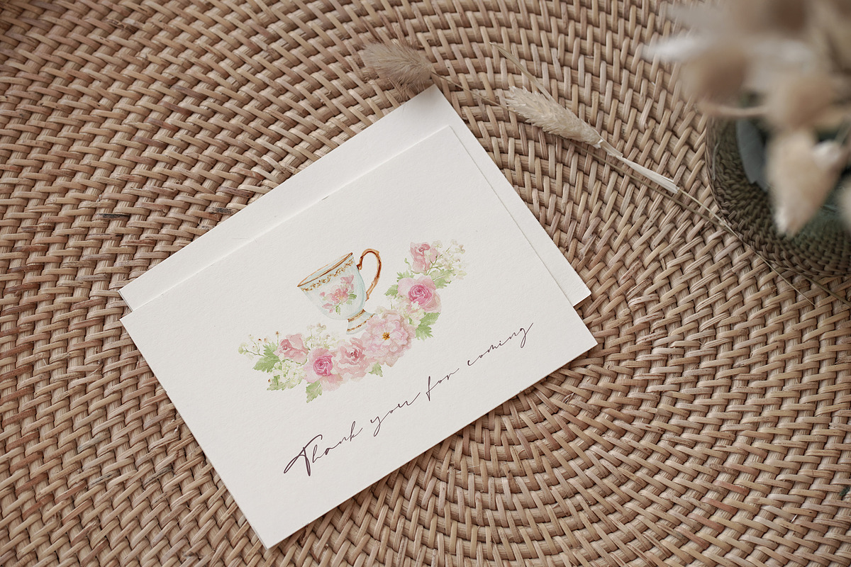 Watercolor Clipart - FLORAL TEATIME, a Decorative Illustration by Beigetime (Photo 9 of 9)