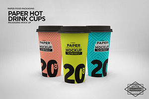 Paper Hot Drink Cups Mockup