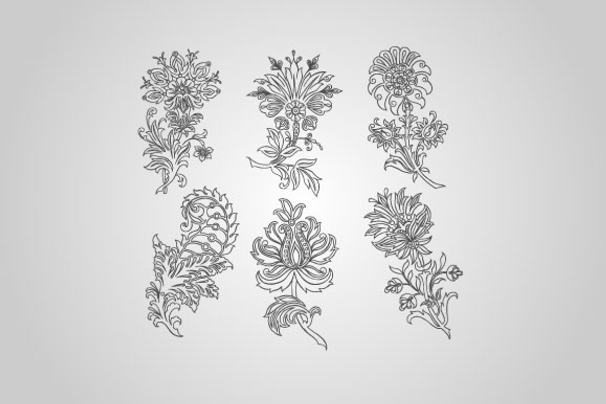 18 Paisley Floral Designs (Vector) preview 4
