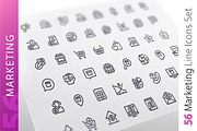 Marketing Line Icons Set, an Outline Icon by Voysla's Shop (Thumbnail 1 of 4)