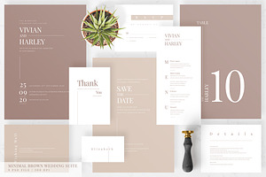 Minimal Brown Wedding Suite, an Invitation Template by Azka Creative