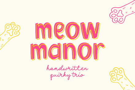 Meow Manor Fun Font Trio, a Handwritten Font by supfonts