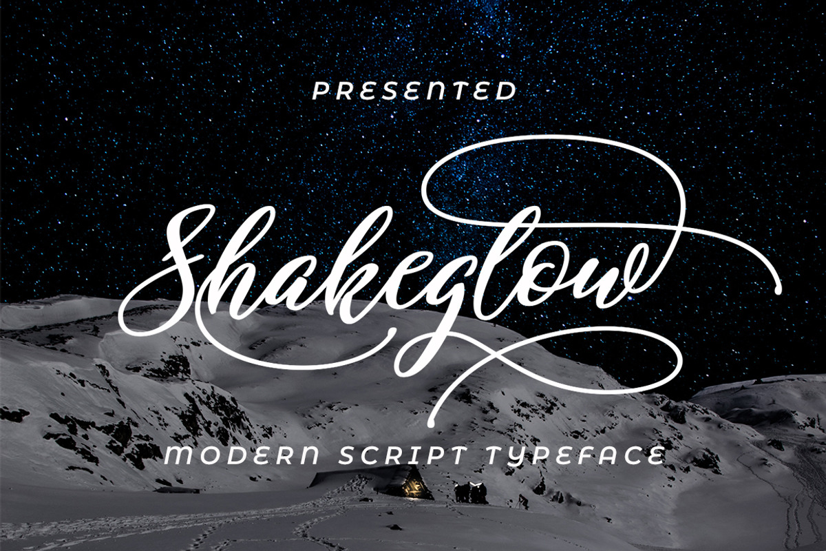 Shakeglow script, a Script Font by Alandya TypeFoundry (Photo 1 of 7)