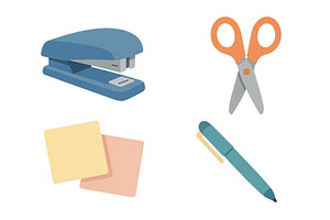 Office supplies display featuring, an Object Illustration by ZinetroN