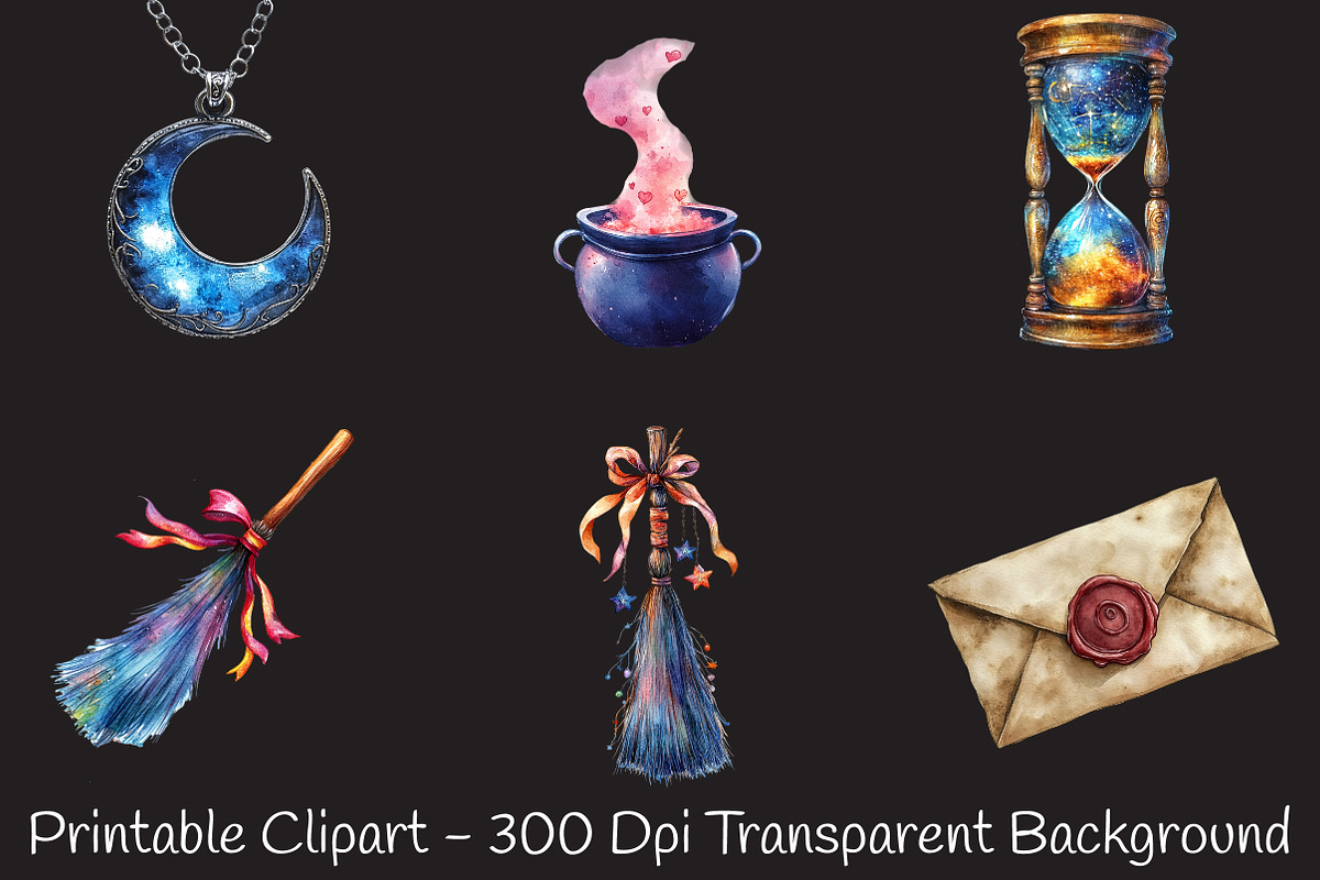 Halloween Mystical Witch Clipart, an Illustration by RobertsArt (Photo 3 of 7)